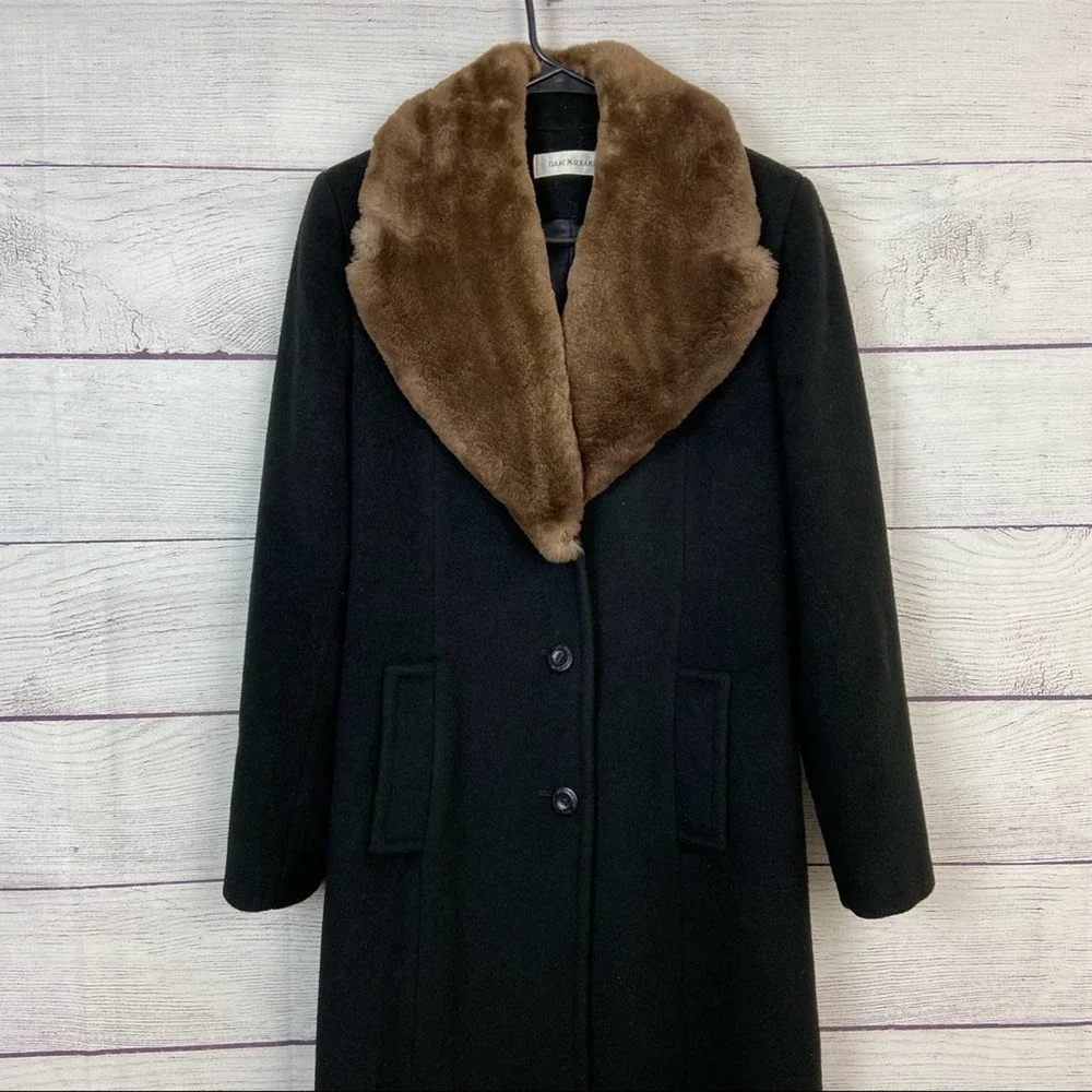 Vintage Isaac Mizrahi black wool trench coat - Picture 2 of 13